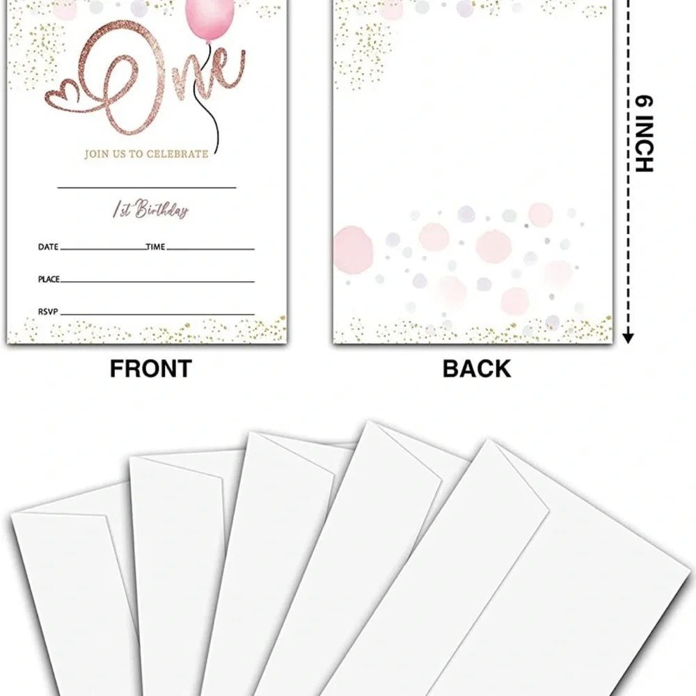 Pink Balloon theme 4x6 invitations/envelope (20)